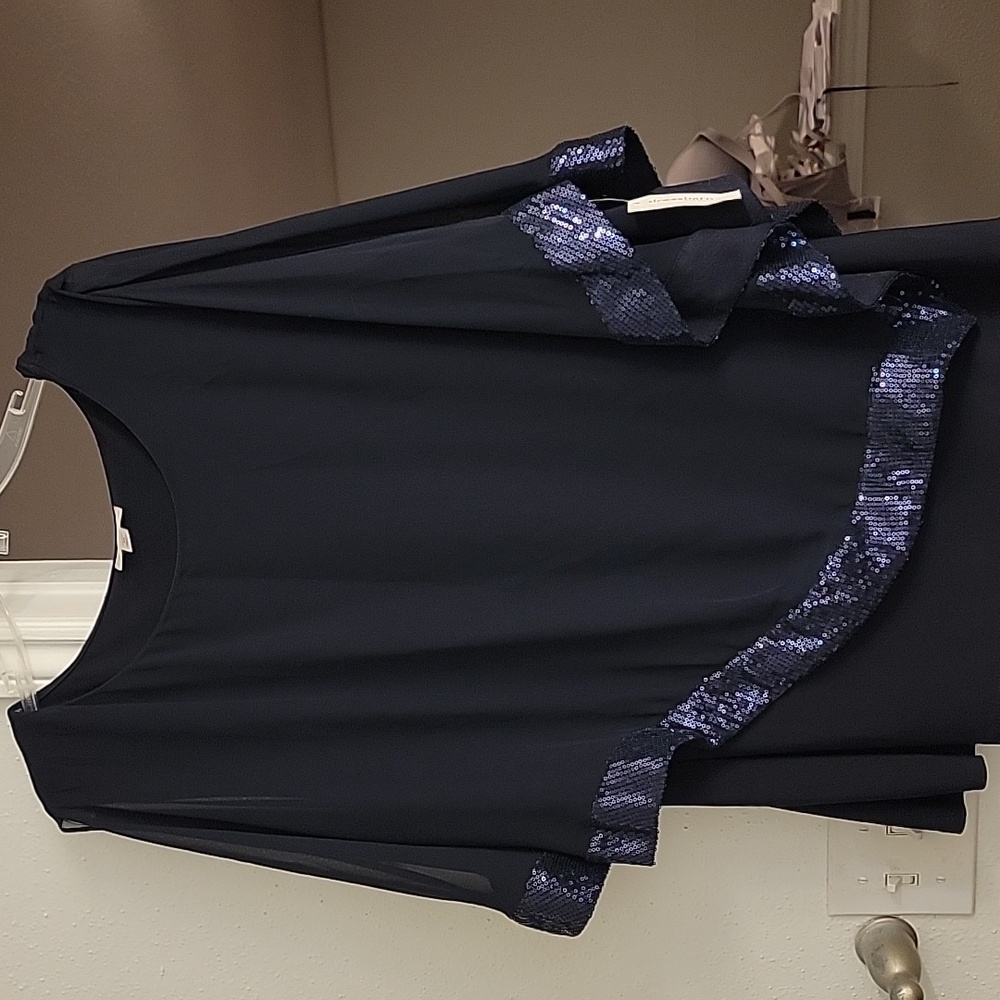 Elegant Blouse with Sequin Trim